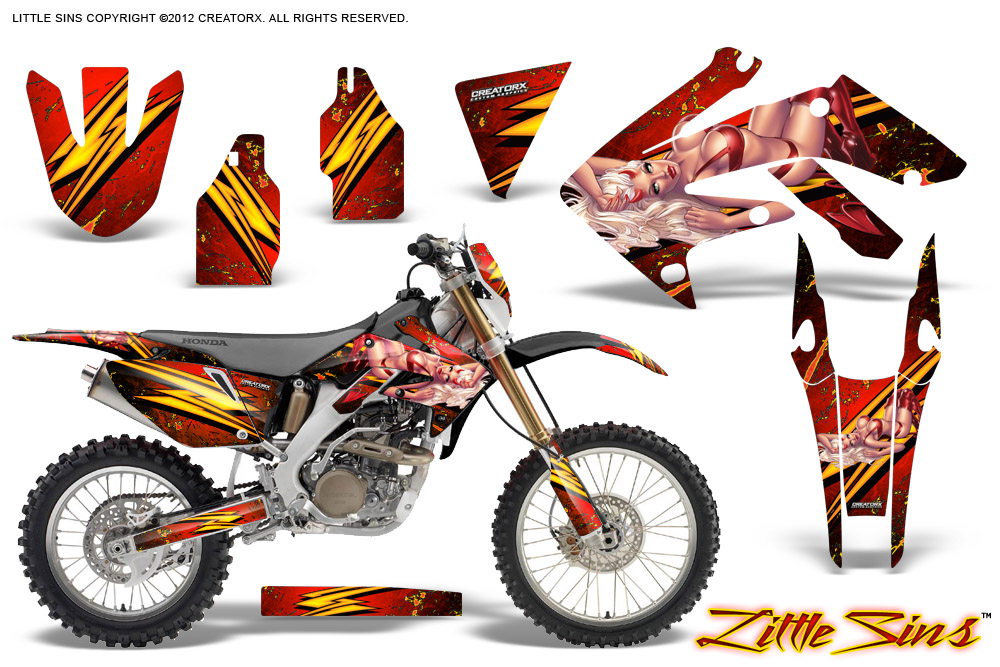 Honda CRF 250X 04-12 Graphics Kit Little Sins Red BB NP